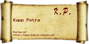 Kapp Petra névjegykártya